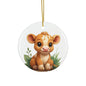 Cute Cow Ceramic Ornament, Farmhouse Decor, Holiday Gift, Baby Shower Keepsake, Personalized Gift, Nature-Inspired
