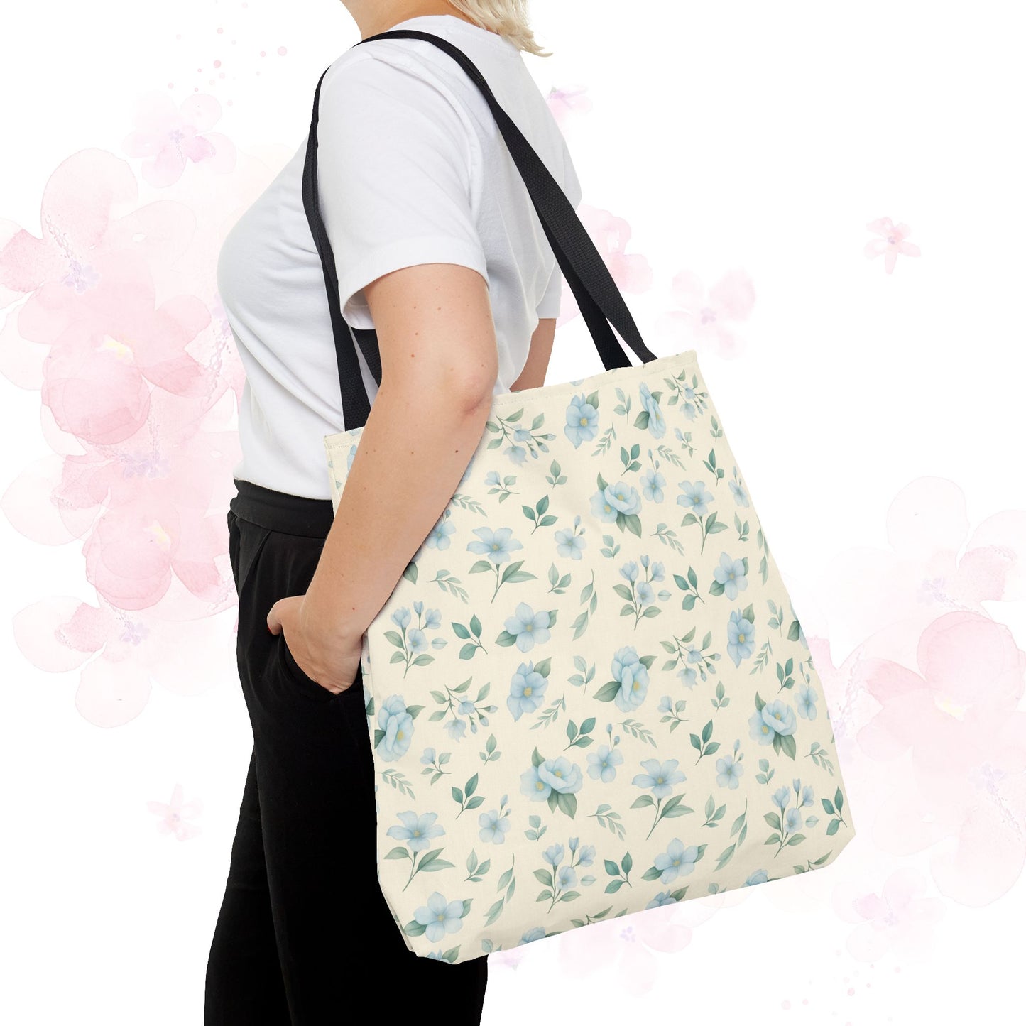 Floral Tote Bag, Stylish Shopper Bag, Reusable Grocery Tote, Floral Print Accessory, Ideal Gift for Her