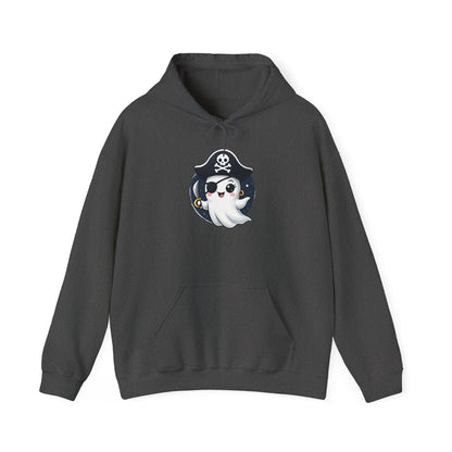 Pirate Ghost Hoodie, Cozy Hooded Sweatshirt for Halloween, Unisex Casual Wear, Cute Gift for Kids and Adults, Spooky Apparel